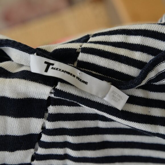 Alexander Wang Striped Cotton Lyocell Blend Long Sleeve Knit Sz S/XS - Picture 4 of 7
